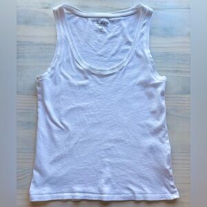JCrew Jersey Scoop-neck White Racerback Tank